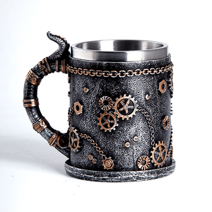 Кружка Дракон Техно 430 мл черненое серебро и бронза