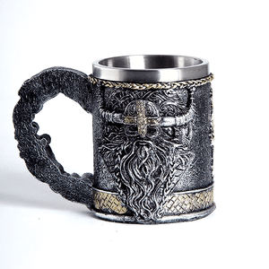 Кружка Викинг Ярл 430 мл черненое серебро и светлое золото