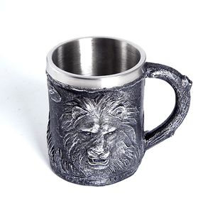 Кружка Лев 430 мл черненая с серебром