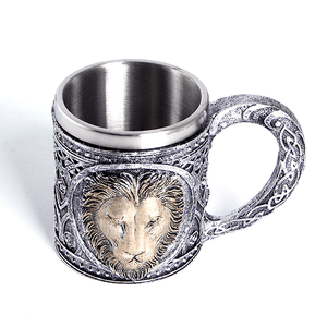 Кружка Молодой лев 430 мл черненое серебро и бронза