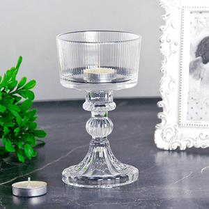 Подсвечник Мирра 15 см вивьен рельефный прозрачный
