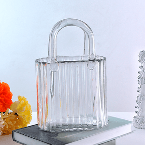 Ваза Сумка 15х24 см рельефная прозрачная