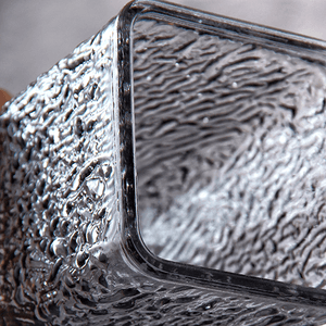 Ваза Герда Квадро 25 см дымчатая на деревянном основании Премиум