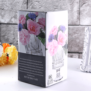 Ваза на ножке Фрея 23 см грация прозрачная