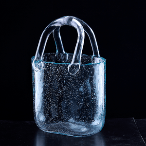 Ваза Сумка 15х24 см Роса прозрачная