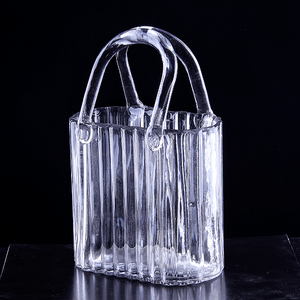 Ваза Сумка 15х24 см рельефная прозрачная