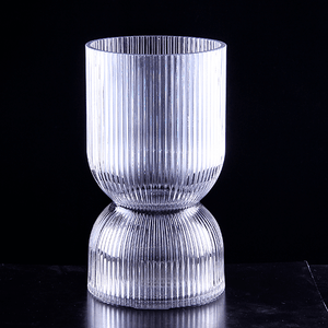 Ваза Песочные часы 20 см рельефная прозрачная