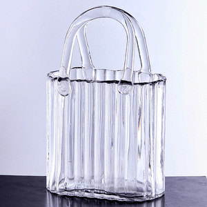 Ваза Сумка 15х24 см рельефная прозрачная