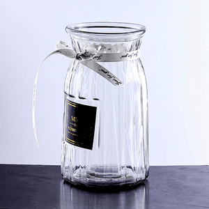 Ваза Призма 18 см с бантиком прозрачная