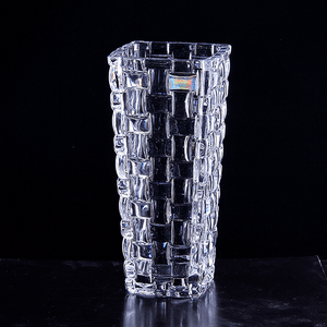 Ваза Квадро 20 см рельефная прозрачная