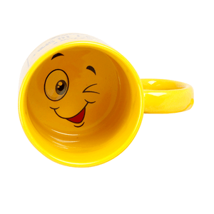 Кружка Смайлик 350 мл подмигивающий желтая