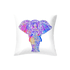 Подушка декоративная Индийский слон 40х40 см фиолетово-голубой экокожа