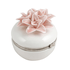 Шкатулка Азалия 7 см цветы лепка бело-розовая