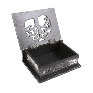 Шкатулка Древо жизни 15х5х11 см резная античное серебро