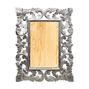 Рама резная для зеркала Афина 60х80 см inside 32х51 см White Silver