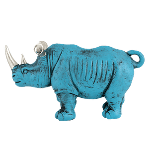 Носорог 25х13 см лазурный с черным