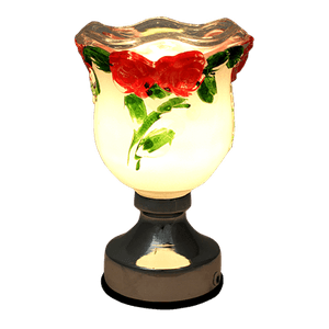 Аромалампа Розы 18 см сенсор цветы красные белая