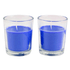 Свечи в стакане 2 шт аромат Полевых цветов 6 см синие