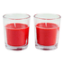 Свечи в стакане 2 шт аромат Красной розы 6 см алые