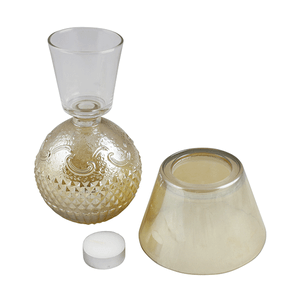 Подсвечник Лампа Тет-а-тет со свечой 18 см серебро голографик