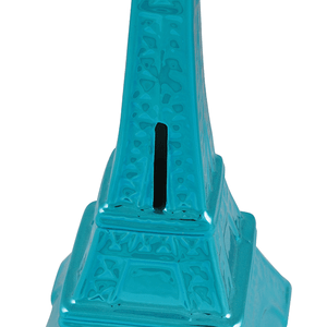 Копилка Эйфелева башня 10х20 см небесный металлик