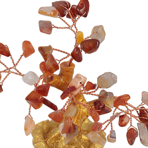 Дерево Сердолик 15 см в золотом мешке натуральный камень