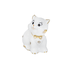 Котенок с бантиком 9х9 см белый с золотом фарфор
