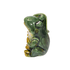 Лягушка с листиком 10 см темно-зеленая