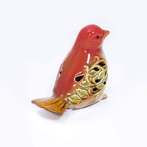 Фигурка Птичка с ажурными крыльями 9х8 см красная