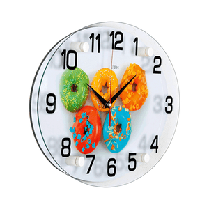 Часы картина Овал 35х25 см Пончики
