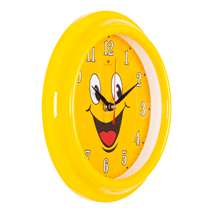 Часы настенные Смайлик 21 см желтые