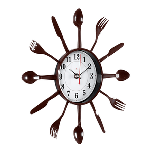Часы настенные Вилки Ложки 33 см коричневые