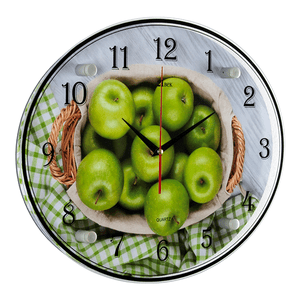 Часы картина Зеленые яблоки 44х34 см