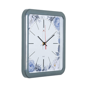 Часы настенные Квадро Пионы 29х29 см серый корпус
