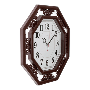 Часы настенные Восьмигранник 45х45 см коричневый корпус