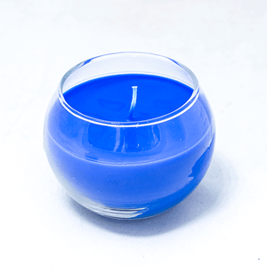 Свеча в стакане 7 см аромат Весенний букет синяя