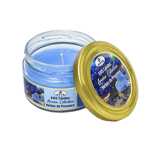 Свеча ароматическая в банке Лаванда 8 см голубая