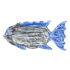Блюдо декоративное Рыба 48х22 см зольная с ярко-голубым