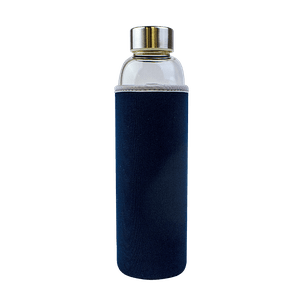 Бутылка для напитков с ситечком 550 мл синий чехол жаропрочное стекло