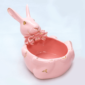 Конфетница Кролик 28х15х16 см розовая в ассортименте