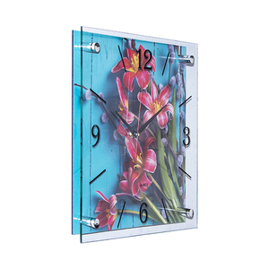 Часы картина Квадро 35х35 см Лилии
