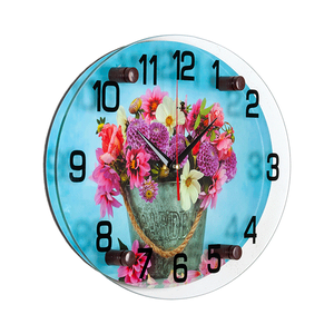 Часы картина Овал Яркий букет 35х25 см