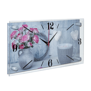 Часы картина 40х20 см Для любимой в серо-розовых тонах