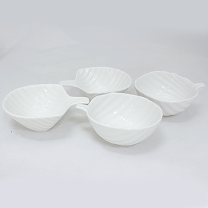 Набор тарелочек 4 шт Флора диаметр 12 см белые керамика