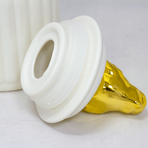 Баночка для чая Золотой соловушка 320 мл белая керамика
