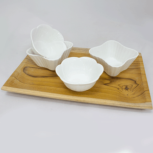 Набор тарелочек 4 шт Незабудки диаметр 10 см белые керамика