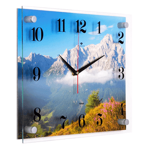 Часы картина 39х30 см Утро в горах
