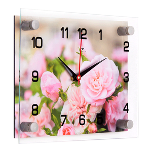 Часы картина 25х20 см Розовые розы