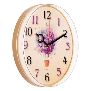 Часы настенные 25 см Цветочный шар бежевый корпус
