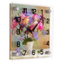 Часы картина Квадро Букет лесных цветов 25х25 см